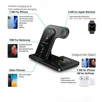 Wireless Charger Stand,Foldable Charging Station Dock