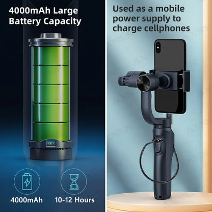 3-Axis Handheld Gimbal, Smartphone Stabilizer, Selfie Stick, Video Recording for Android, iPhone