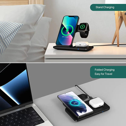 Wireless Charger Stand,Foldable Charging Station Dock