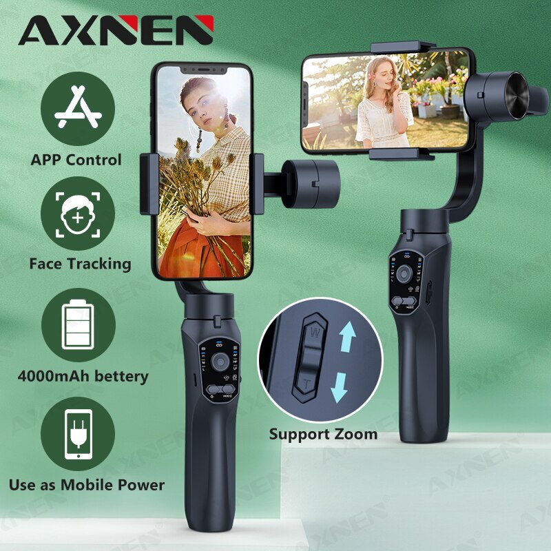 3-Axis Handheld Gimbal, Smartphone Stabilizer, Selfie Stick, Video Recording for Android, iPhone