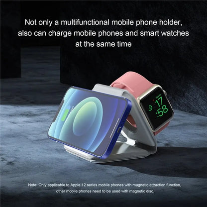 3 In 1 Magnetic Wireless Charger Pad Stand Foldable for iPhone 15 14 13 12 11, Apple Watch, AirPods